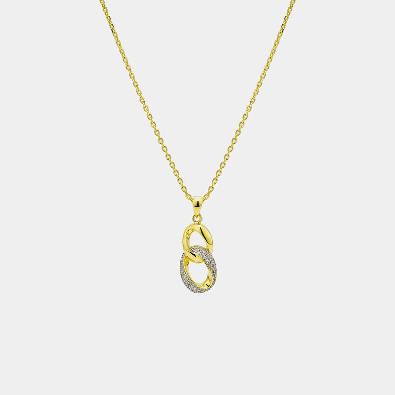Silver Necklace Circles of Love, Silver 925/1000, 5 g, Gold-plated