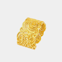 Women's Silver Ring Roses, Silver 925/1000, 4 g, gold-plated-ANTORINI®