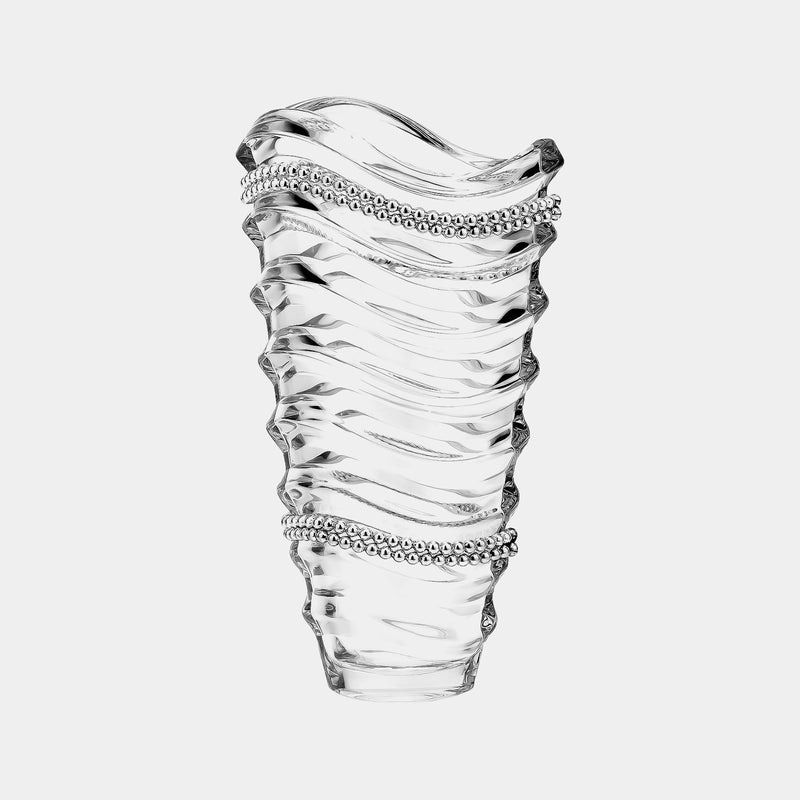 Glass Vase With Silver Dots Decoration