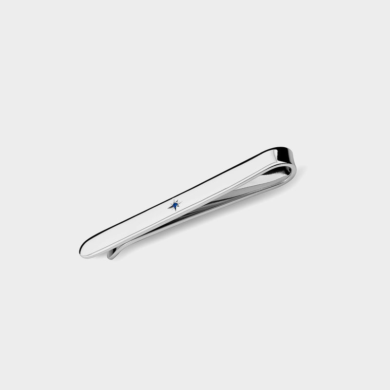 Sterling Silver Tie Slide With Sapphire, 925/1000, 5,8 g