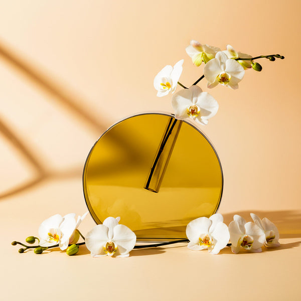 Glass Vase Sunrise, Silver-plated, 16 cm