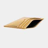 Leather Card Wallet in Gold Saffiano