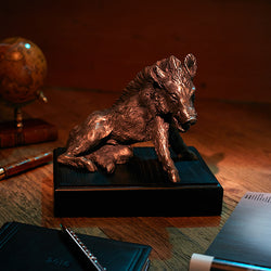 Wild Boar Bronzed on the Plinth-ANTORINI®