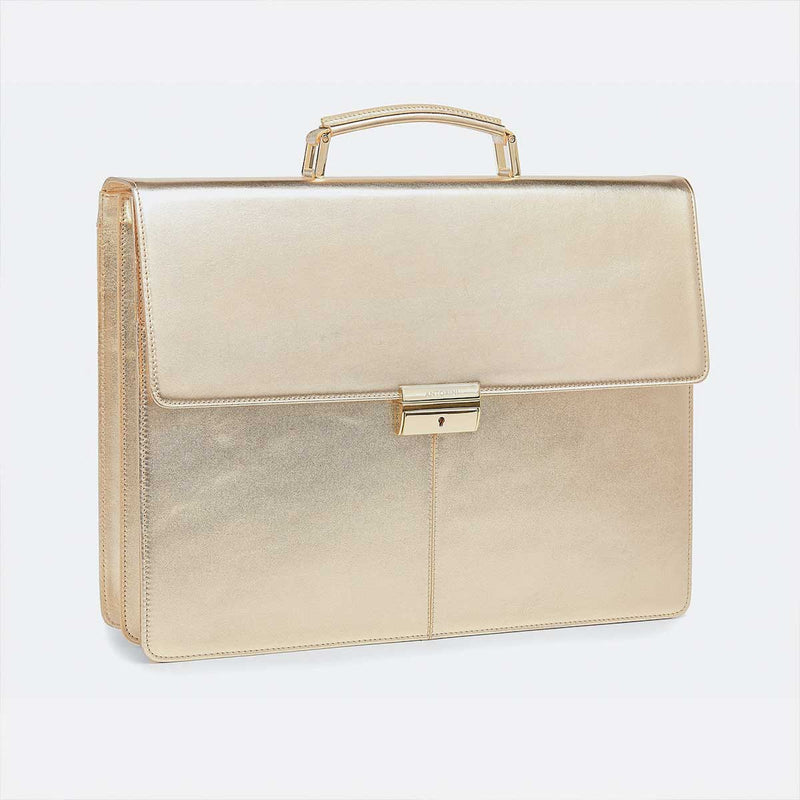 Leather Briefcase in Gold, Limited Edition-ANTORINI®