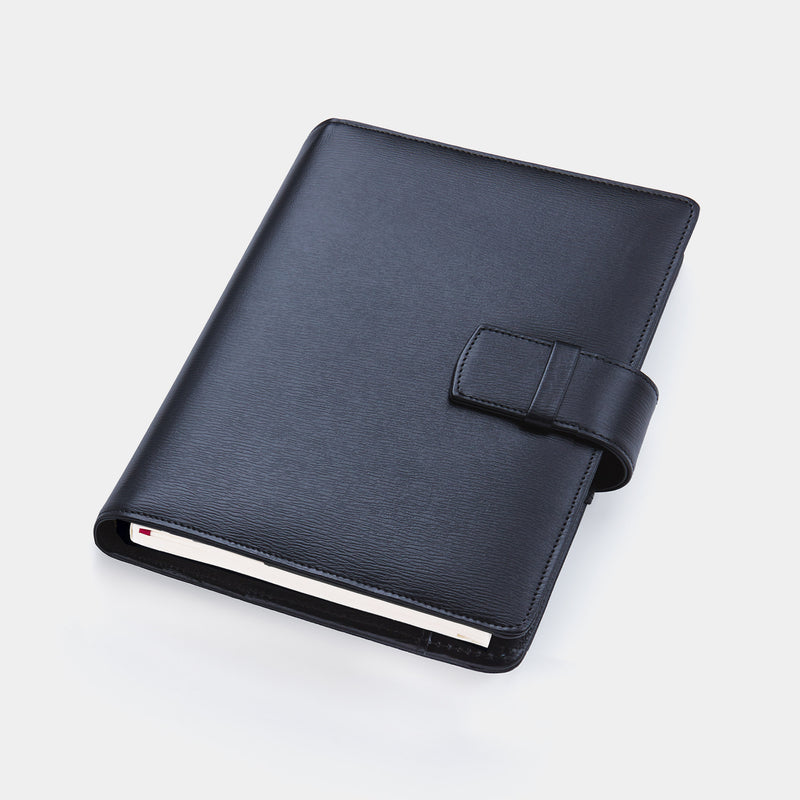 Multifunctional Leather A5 Journal/Diary and Note Pad in Black Terre-ANTORINI®