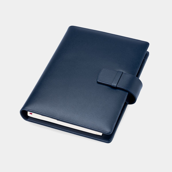 Leather A5 Padfolio in Navy with Notepad-ANTORINI®