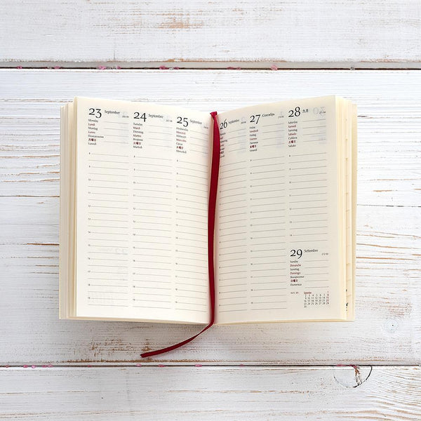 A7 Refill: Week On Two Pages Diary 2022, 7 languages, NO RINGS-ANTORINI®
