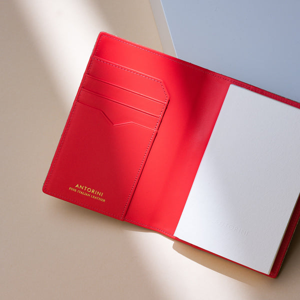 Passport Holder in Gold Saffiano and Red-ANTORINI®