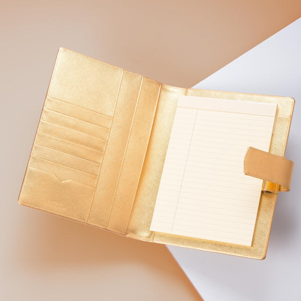 Notebooks Without Rings A5 Leather Notebook Without Rings, Gold, Refillable – ANTORINI®