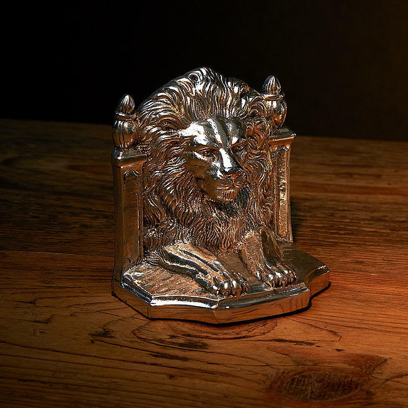 Silver Plated Pair of Bookends - Lions-ANTORINI®