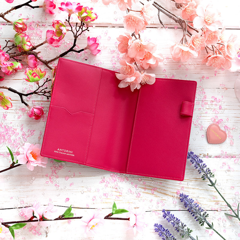 Luxury Leather A6 Diary in Silver and Fuchsia-ANTORINI®