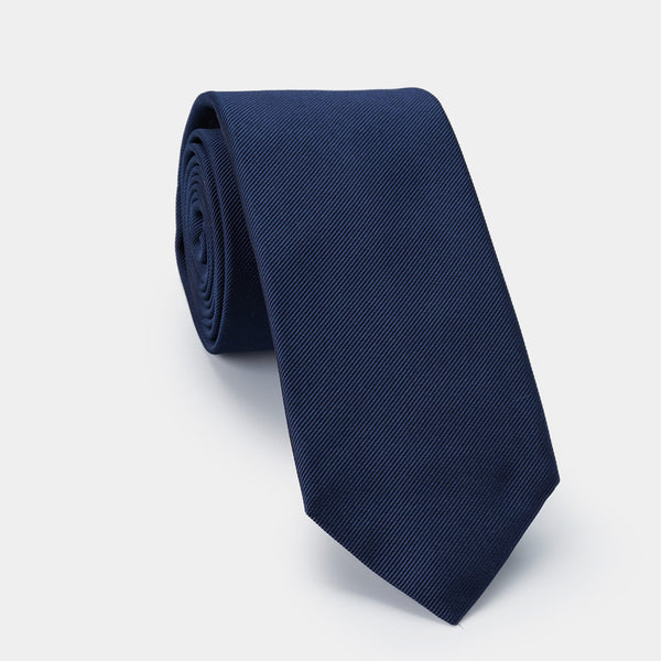 Silk Lucky Tie in Navy Blue with Coral Charm-ANTORINI®