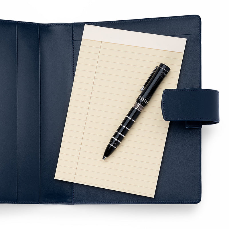 Leather A5 Padfolio in Navy with Note Pad-ANTORINI®