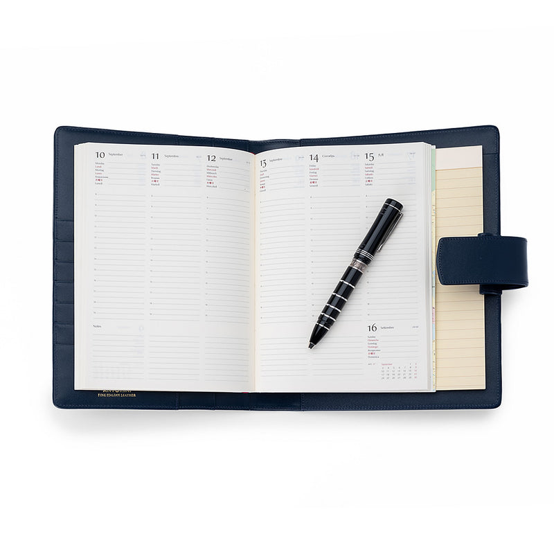 Multifunctional Leather A5 Journal in Smooth Blue-ANTORINI®