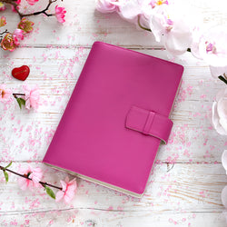 Leather A5 Padfolio in Pink and White with Notepad-ANTORINI®