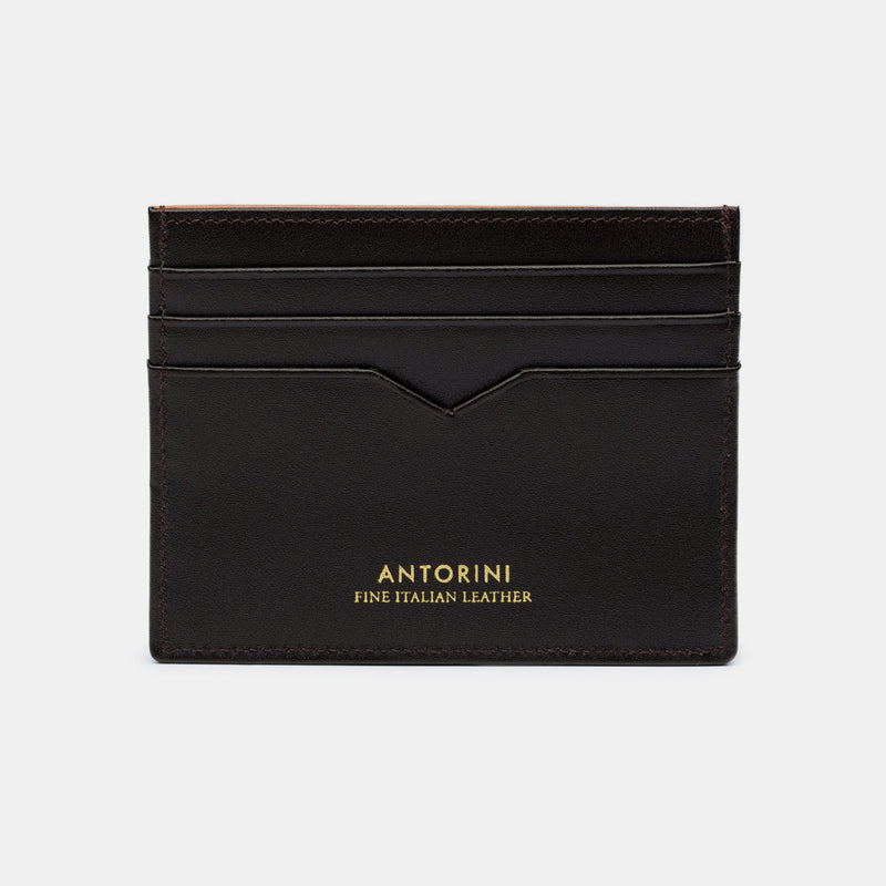 Card Wallet in Dark Brown and Cognac-ANTORINI®