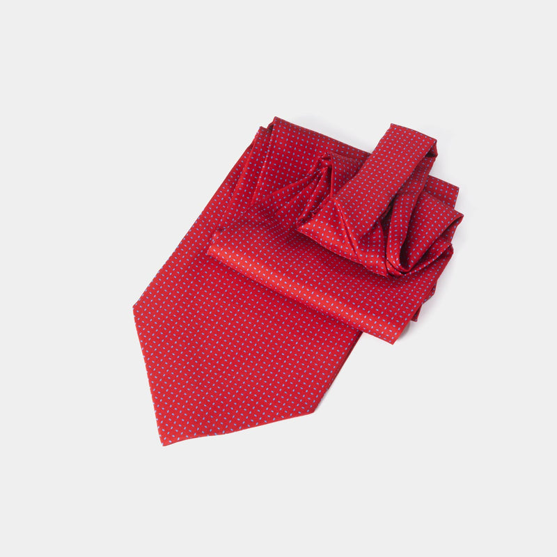 Silk Ascot Tie, Red-ANTORINI®