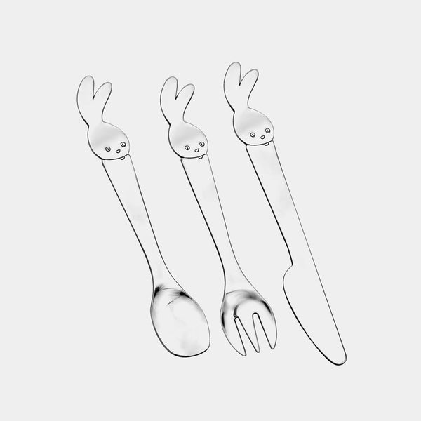 Baby Cutlery with a bunny, silver plated-ANTORINI®