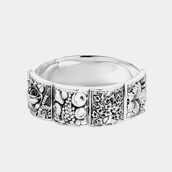 Silver Cuff Bracelet With Fruits Of The Earth, Silver 925/1000, 71 g-ANTORINI®