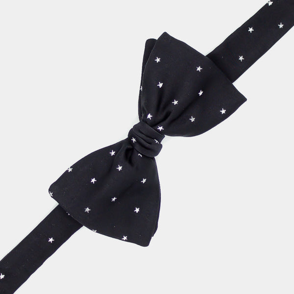 Black Silk Bow Tie With Stars-ANTORINI®