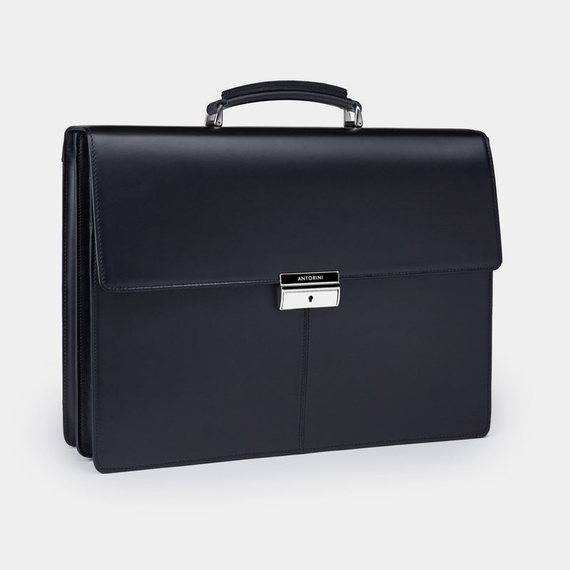 Leather Briefcase in black-ANTORINI®