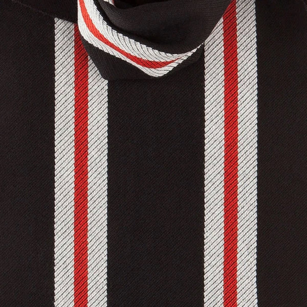Merino Wool Scarf with Red Stripes in Black-ANTORINI®