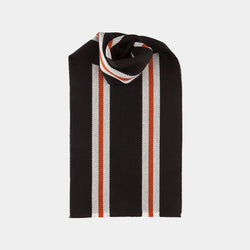 Merino Wool Scarf with Red Stripes in Black-ANTORINI®