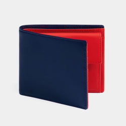 Men's Leather Wallet Essence in Navy and Red-ANTORINI®
