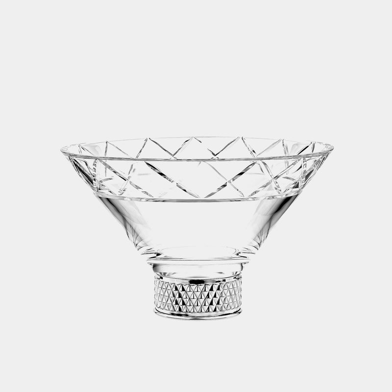 Decorative Bowl Diamante, Glass, Silver-plated-ANTORINI®