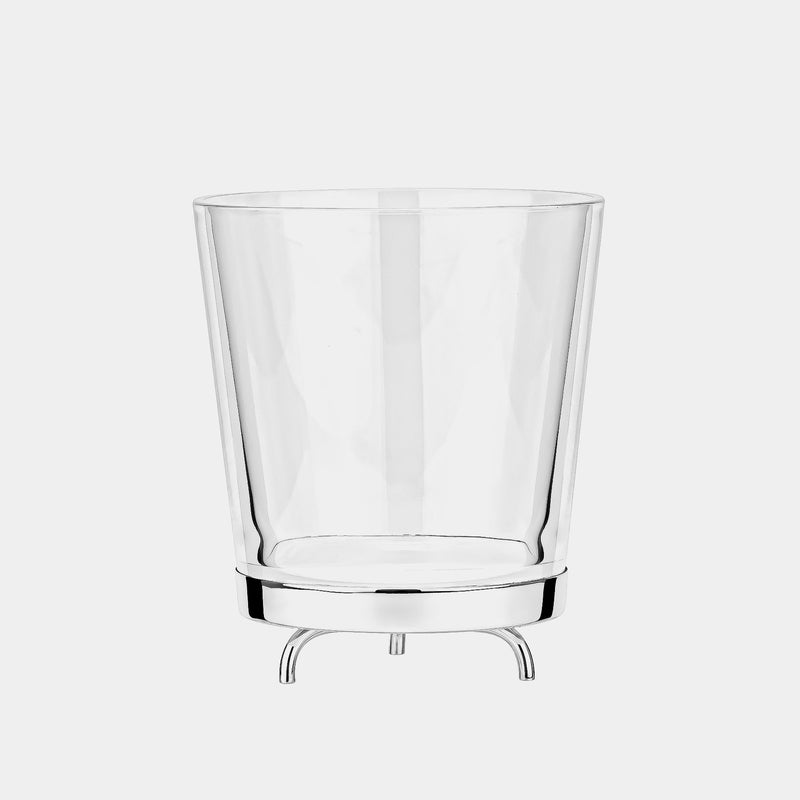 Glass Vase With Silver Plated Bottom & Feet-ANTORINI®