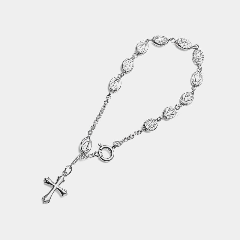 Cross Bracelet with Sterling Silver String of Balls from Israel