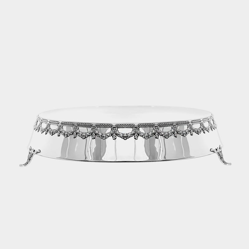 Wedding Cake Stand with Floral Decorations, Silver-plated-ANTORINI®
