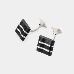 Silver Cufflinks di Capri, black, Silver 925/1000, 11,4 g-ANTORINI®