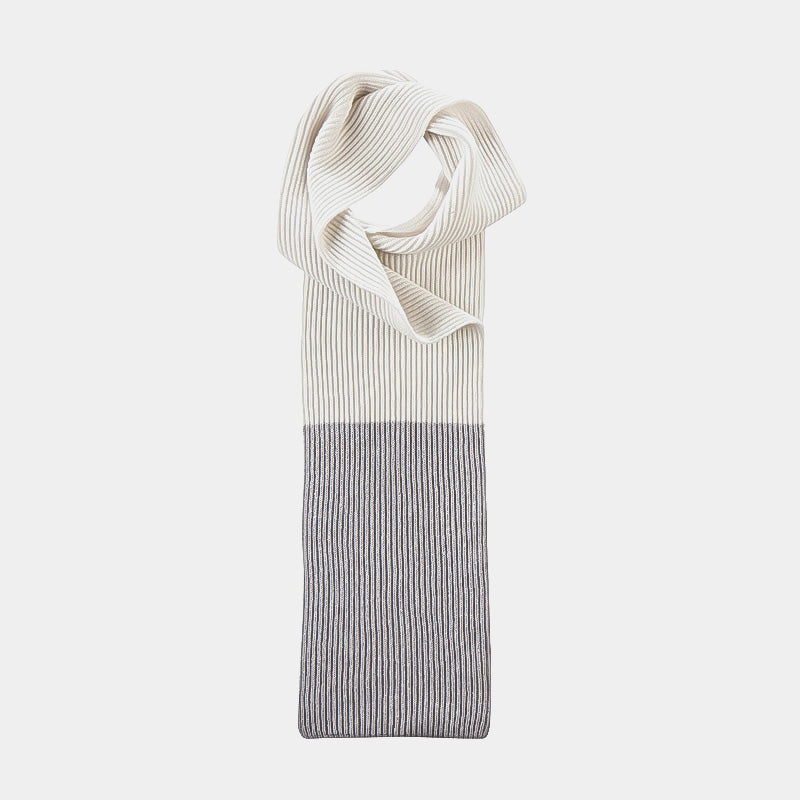 Cashmere Scarf Spectrum in Grey and White-ANTORINI®