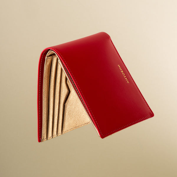 Men's Wallet 4cc with Coin Case ANTORINI No Limits, Red & Gold-ANTORINI®