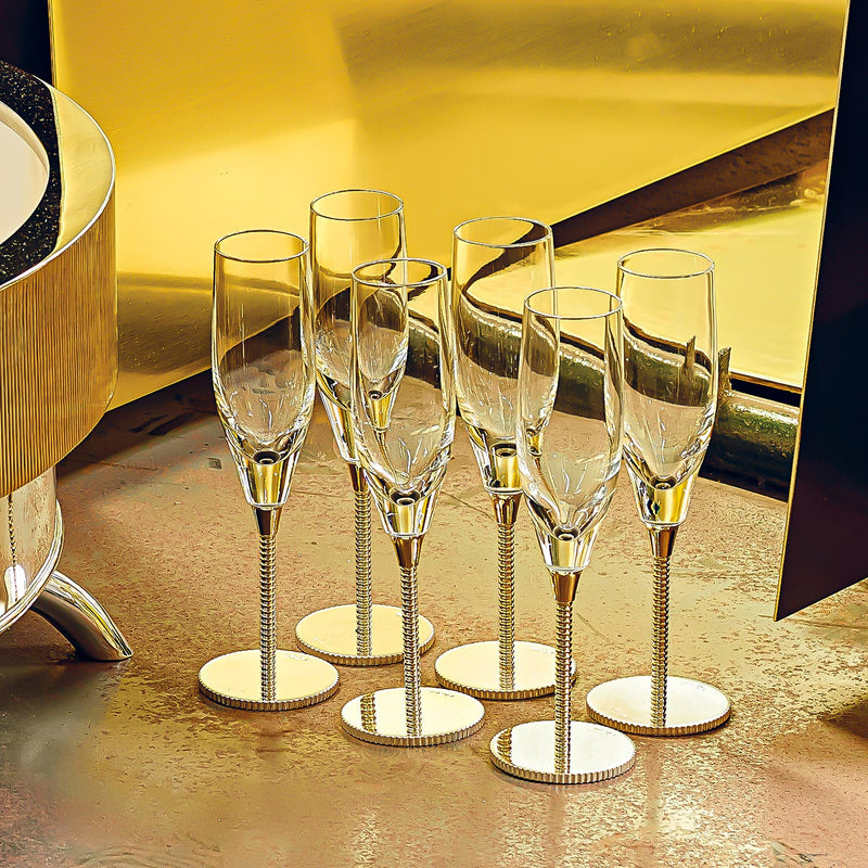 Set of Champagne Flutes, Silver Plated-ANTORINI®