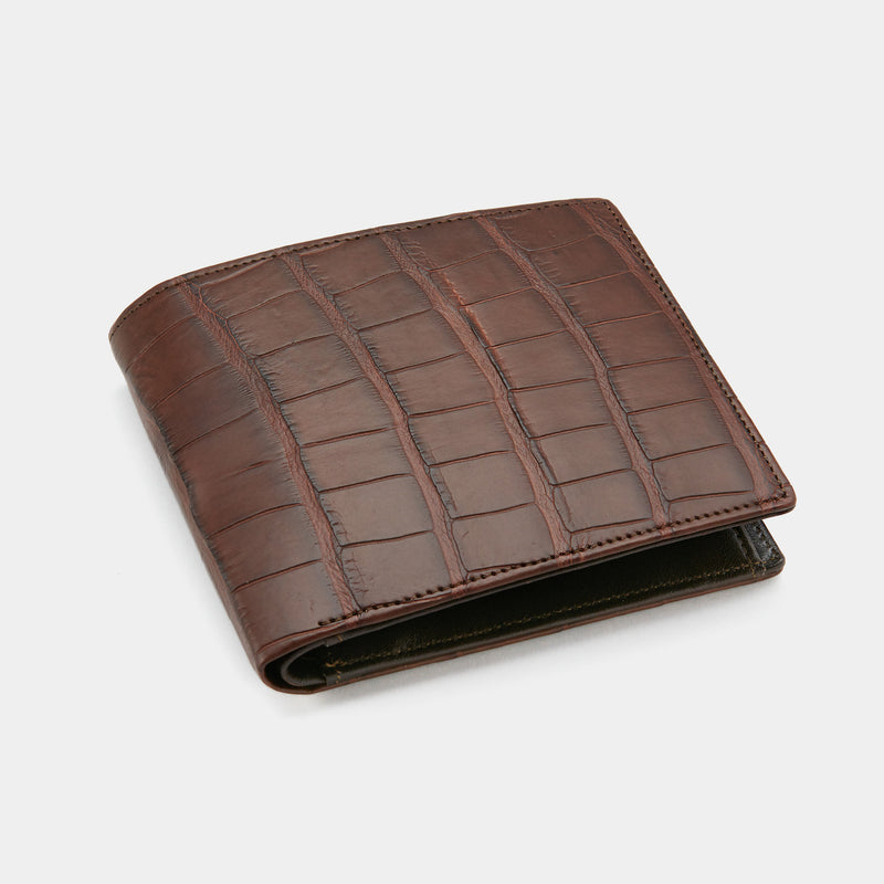 Men's Wallet ANTORINI Excellence in Brown Crocodile Leather-ANTORINI®