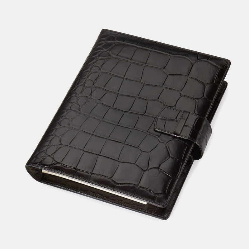 Leather Manager A5 Agenda in Black Croc,-ANTORINI®