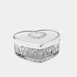 Heart-shaped crystal box with silver lid, silver 925/1000, 62 g-ANTORINI®