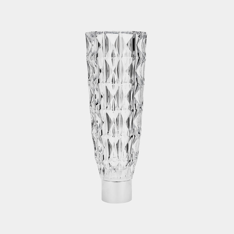 Crystal Vase Atlanta, With Silver Plated Bottom-ANTORINI®