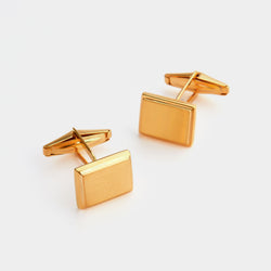Men's Square Silver Cufflinks, Gold-Plated, Silver 925/1000, 13,4 g-ANTORINI®