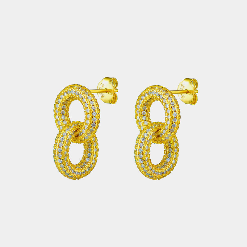 Silver Earrings Circles, Silver 925/1000, 4,6 g, gold-plated-ANTORINI®