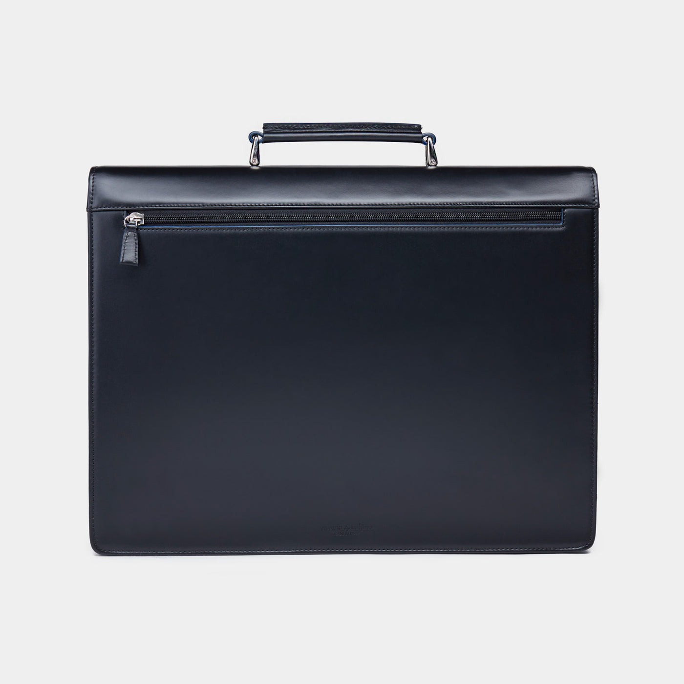 Executive Leather Briefcase, black / blue – ANTORINI®