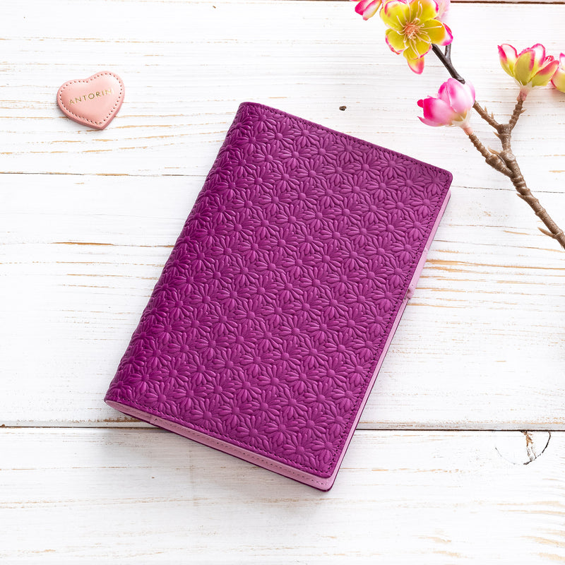 A6 Leather Pocket Diary/Journal in Purple and Lilac-ANTORINI®