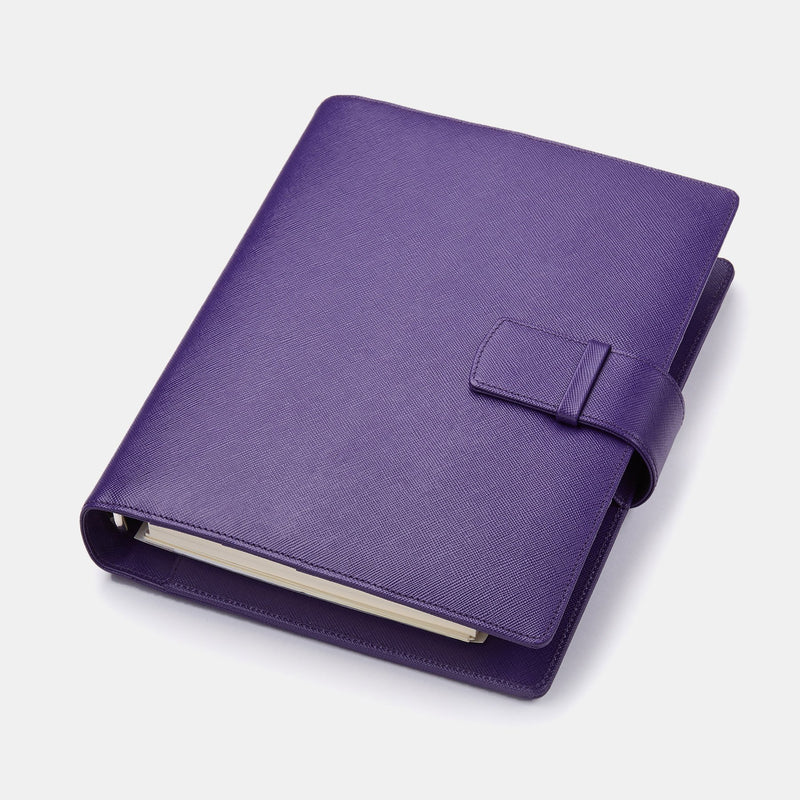 Leather Manager A5 Agenda in Purple Saffiano