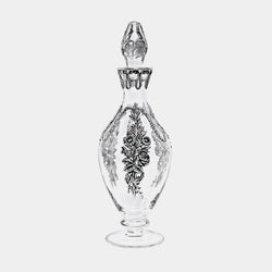 Glass Decanter Carafe Florale, Silver-Plated Decoration-ANTORINI®