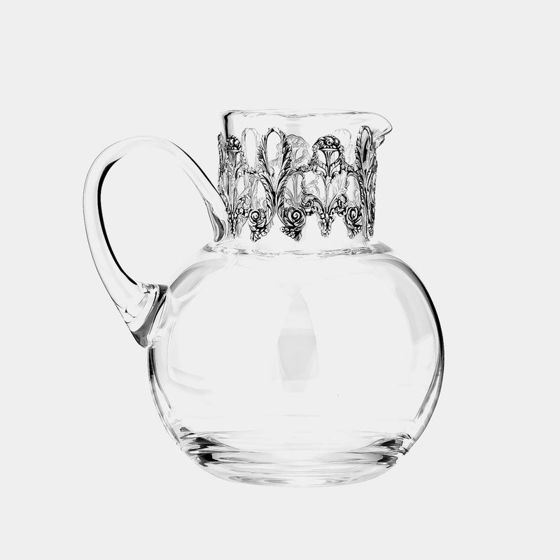 Large Glass Pitcher, Silver-Plated Decorations-ANTORINI®