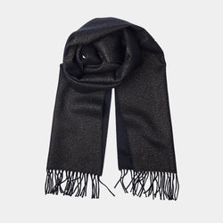 Cashmere Scarf ANTORINI in Gleaming Black, with Gold Thread-ANTORINI®