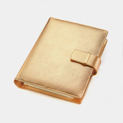 Leather A5 Padfolio in Gold Saffiano with Notepad-ANTORINI®