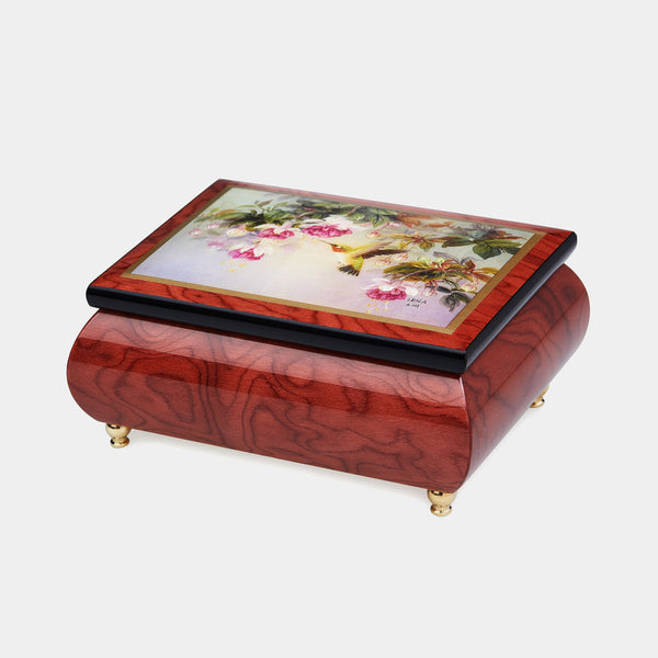 Music Jewellery Box with Motive of "Hummingbirds with Fuchsia"-ANTORINI®